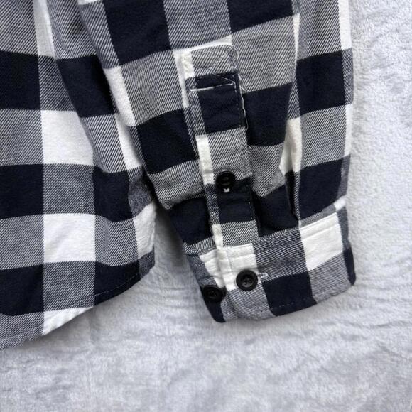 Burton Flannel Shirt Mens L Black Plaid Long Sleeve Button Up Snowboard Hiking - Picture 6 of 11